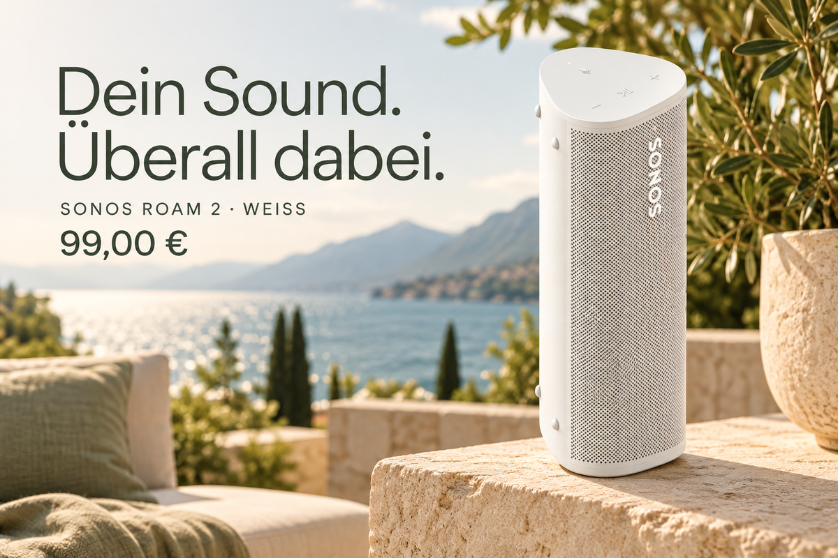 Sonos Roam 2 – Tragbarer Bluetooth- und WLAN-Speaker, Weiß