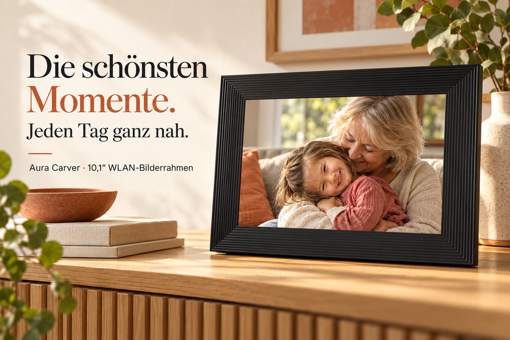 Aura Carver – 10,1″ WLAN-Bilderrahmen für gemeinsame Erinnerungen