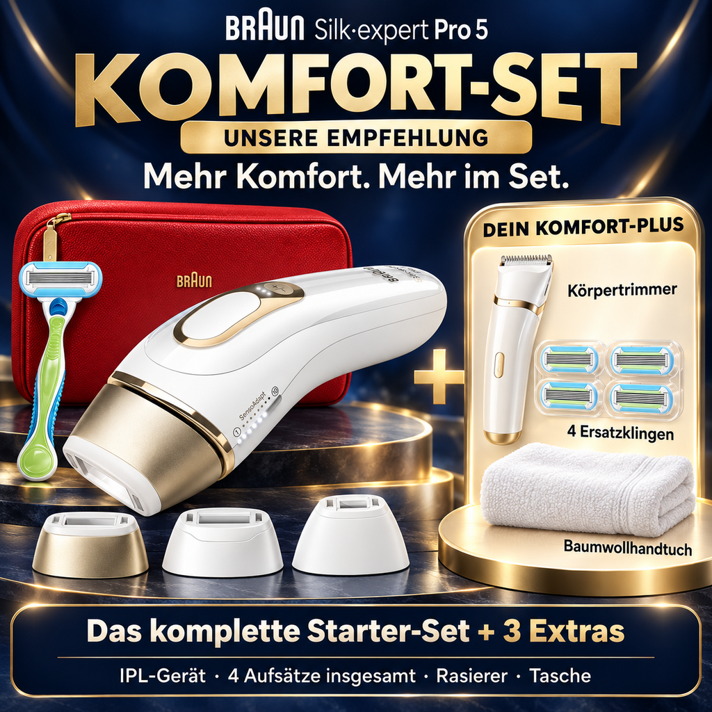 Braun IPL Geräte Haarentfernung Silk·expert Pro 5, PL5262, Weiß/Gold