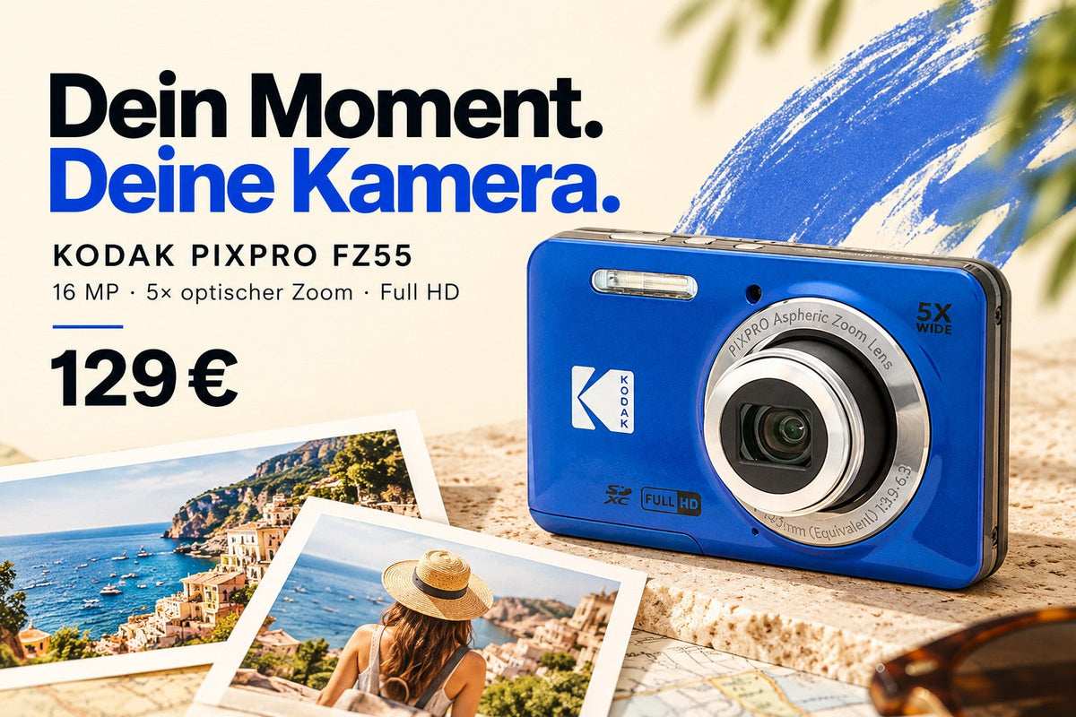 KODAK PIXPRO FZ55 – Kompakte Digitalkamera mit 5× Zoom, Blau