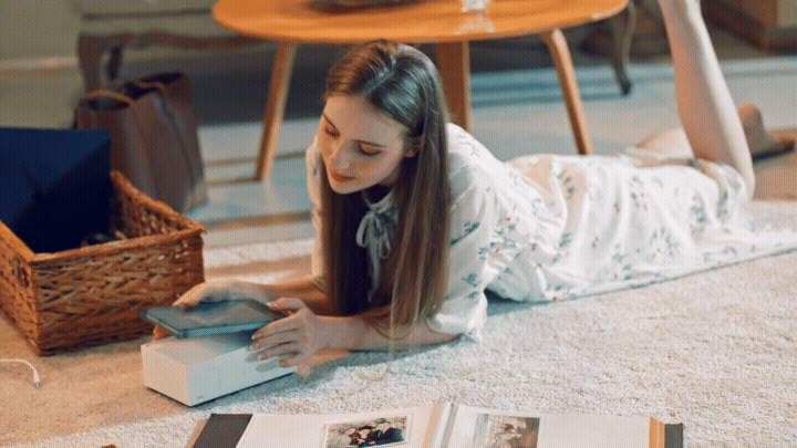Liene Amber M100 – WLAN-Fotodrucker mit 100 Blatt Fotopapier & 3 Farbbandkassetten