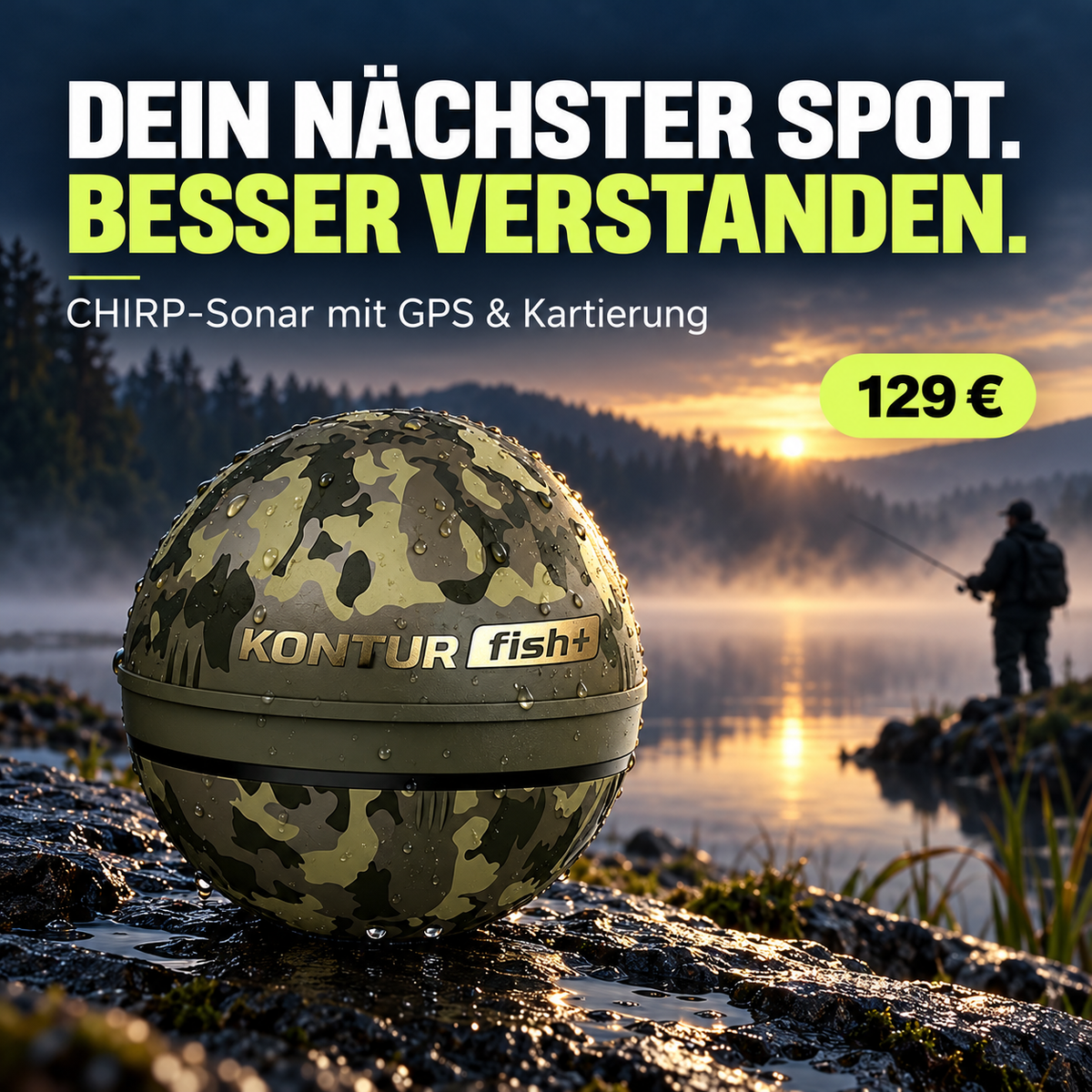 KONTUR fish+ CHIRP – Wurfsonar mit GPS & Kartierung